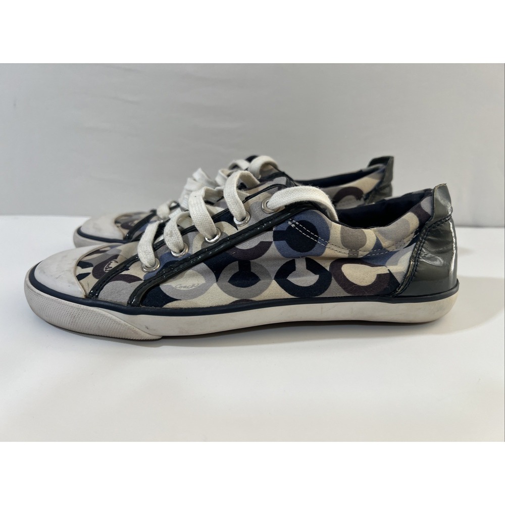 Coach Barrett Shoes Womens Size 8B Multicolor Canvas Logo Low Top Sneakers
